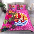 thumbnail image 1 of Tahiti Ensemble de Literie - Motif Hibiscus Polynésien Version Rose, 1 of 6