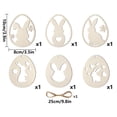 thumbnail image 3 of Easter Wooden Bunny Eggs Crafts Hanging Decorations, hanging wood eggs, DIY wood craft, holiday party decor, Easter egg decorations, Easter home decor, foldable hanging set, wooden eggs set,, 3 of 6