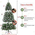 thumbnail image 5 of Legooin 7.5FT Pre-lit Christmas Tree with Pine Cones, 1346 PVC Branch Tips+550 Warm White Lights, Hinged Artificial Tree for Christmas Decor, 5 of 7