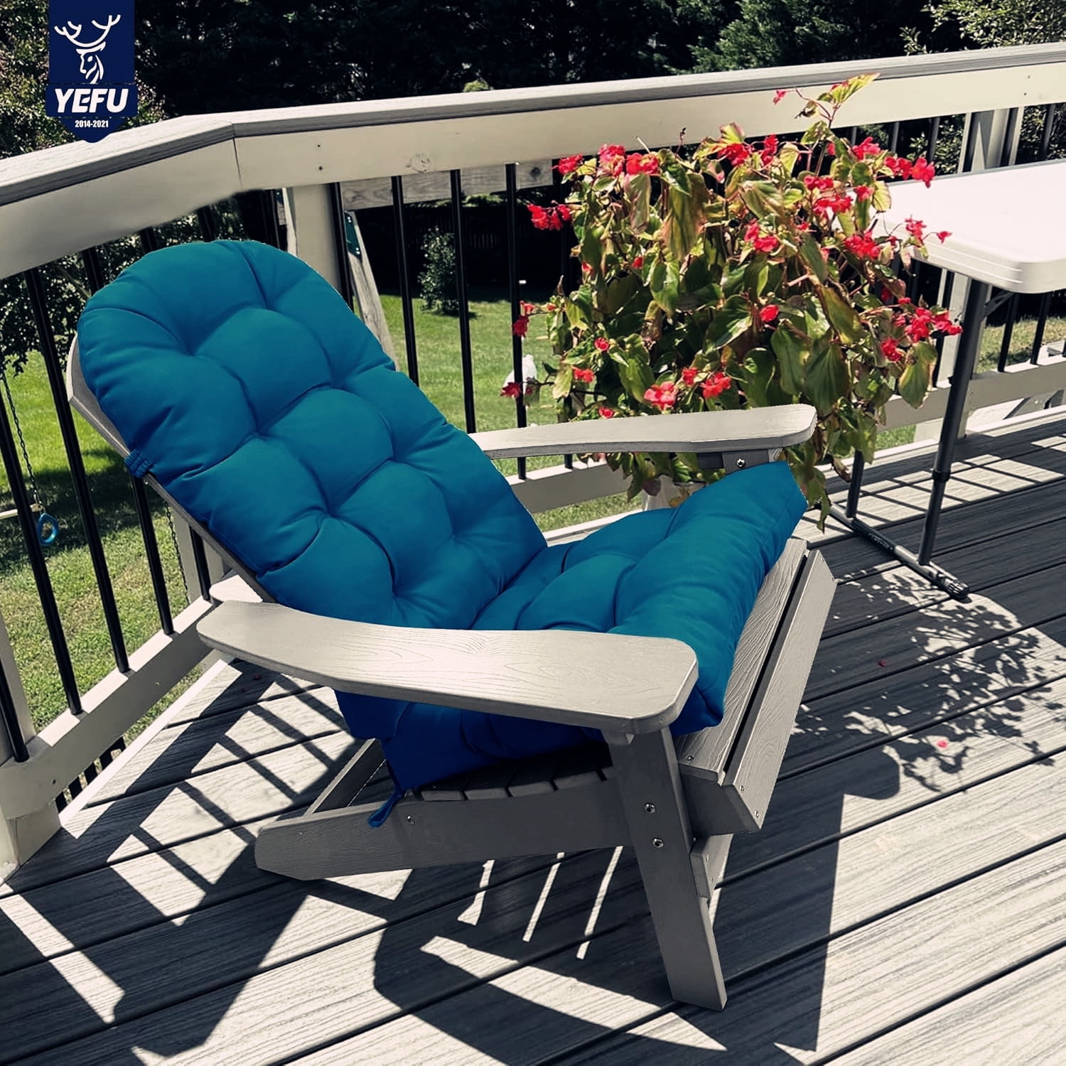 Outdoor Highback Seat Cushion 43.3"*19.7" Waterproof UV Resistant Inlife Rocking Chair Seat Pad for Dining Chairs, Office, Restaurant