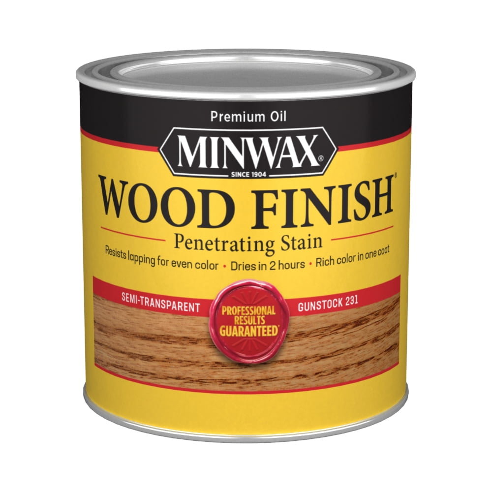 Minwax Wood Finish Penetrating Stain, Gunstock Oil-Based, 1/2 Pint