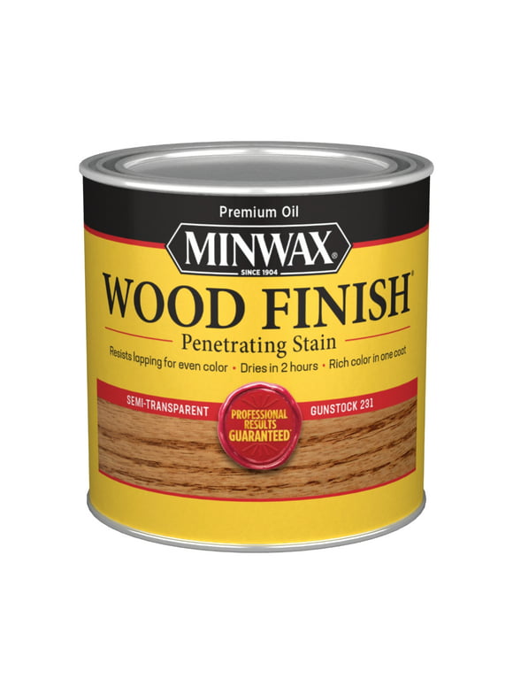 Minwax Wood Finish Penetrating Stain, Gunstock Oil-Based, 1/2 Pint