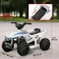 thumbnail image 3 of Qaba Kids ATV, 6V Battery Powered Electric Vehicle with Headlights, White, 3 of 9
