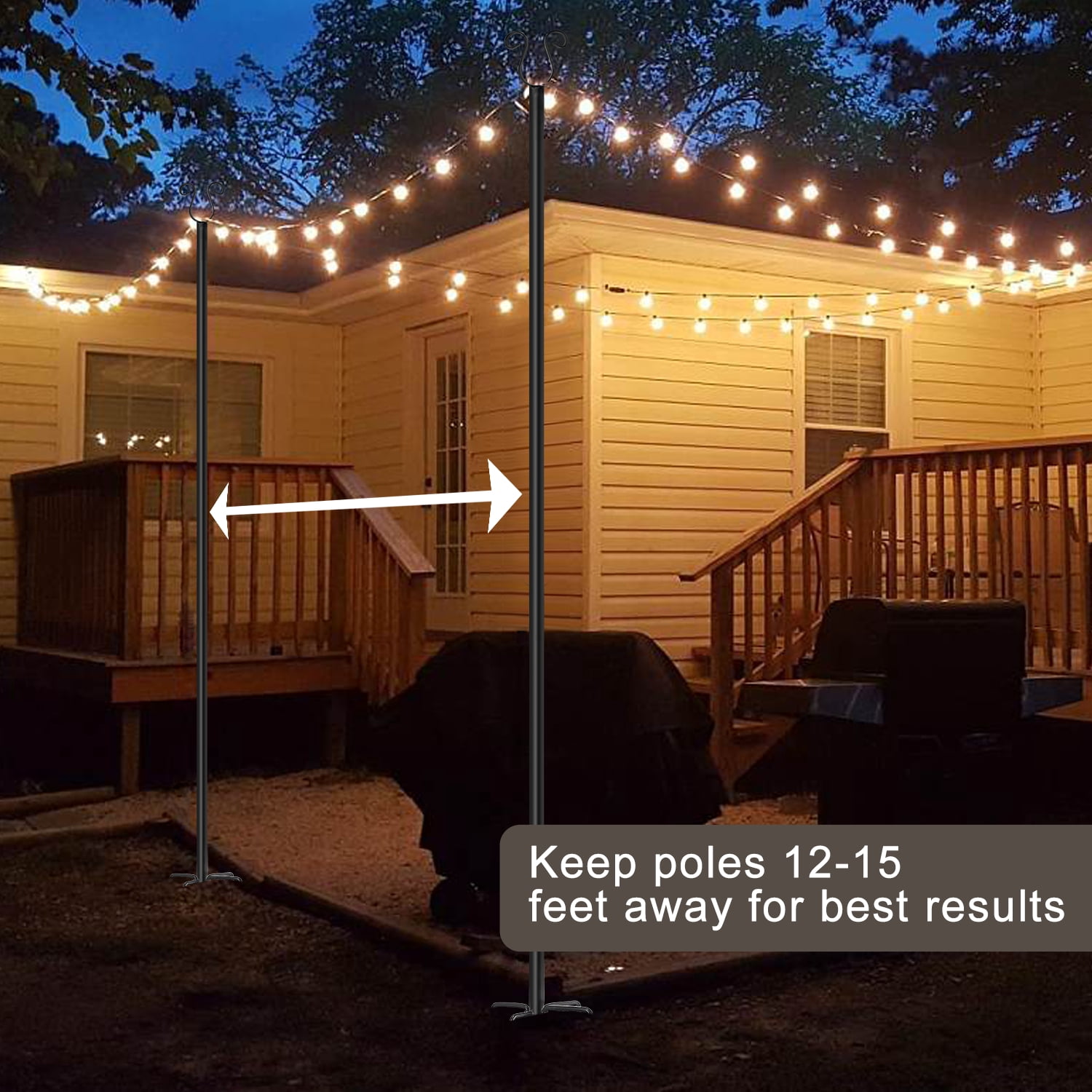 Urban Deco Ground Insert Black Stainless Steel Flagpoles with 4 Prong fork