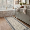 thumbnail image 3 of KUETH 2X8 Machine Washable Runner Rug, Low Pile Non-Slip Backing Carpet for Hallway, Kitchen and Bedroom, Pet-Friendly Vintage Floral Runner Rug, Blue, 3 of 7