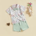 thumbnail image 5 of Toddler Boy Easter Outfits Set Bow Tie Bunny Print T-Shirt and Shorts Set Kids Baby Boys Casual Clothes, 5 of 6