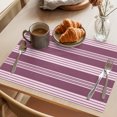 thumbnail image 3 of Purple Stripes Placemats Set of 2 Layered Striped Lines Modern Minimalist Place Mats Indoor Wipeable Table Mats Washable Cloth Dining Table Placemats for Kitchen Holiday Party Home Decor 13x19 Inch, 3 of 9