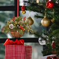 thumbnail image 1 of Corona de cesta de flores, cesta floral falsa, señal de bienvenida de , corona de granja, corona de primavera para árbol de Navidad, pared de verano, fiesta, puerta delantera Estilo E Macarena Cesta de flores, 1 of 8