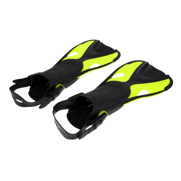 Aletas de Buceo DYNWAVEMX Junior Niño Niñas Talón Abierto Y Correa Fluo Amarillo