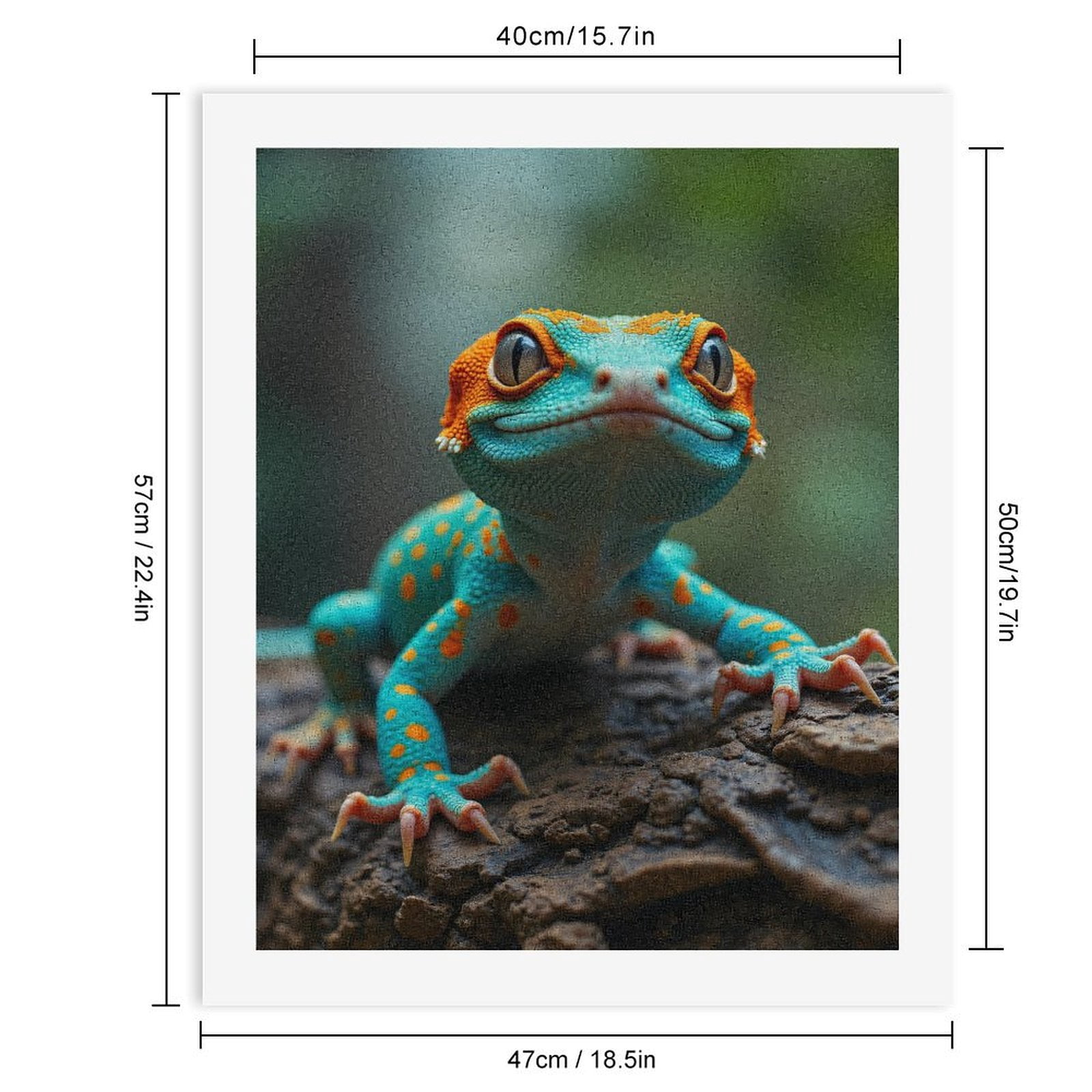 Paint By Numbers Kit for Adults Beginner - DIY Colorful Gecko Perched On Log Canvas Painting Kits for Adults, Frameless Paint By Number for Adults for Home Wall Decor 16x20 Inch