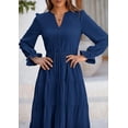 thumbnail image 5 of PRETTYGARDEN Women's Fall Maxi Dress Long Sleeve V Neck Tiered A Line Ruffle Elegant Flowy Spring Cocktail Party Dresses, 5 of 9