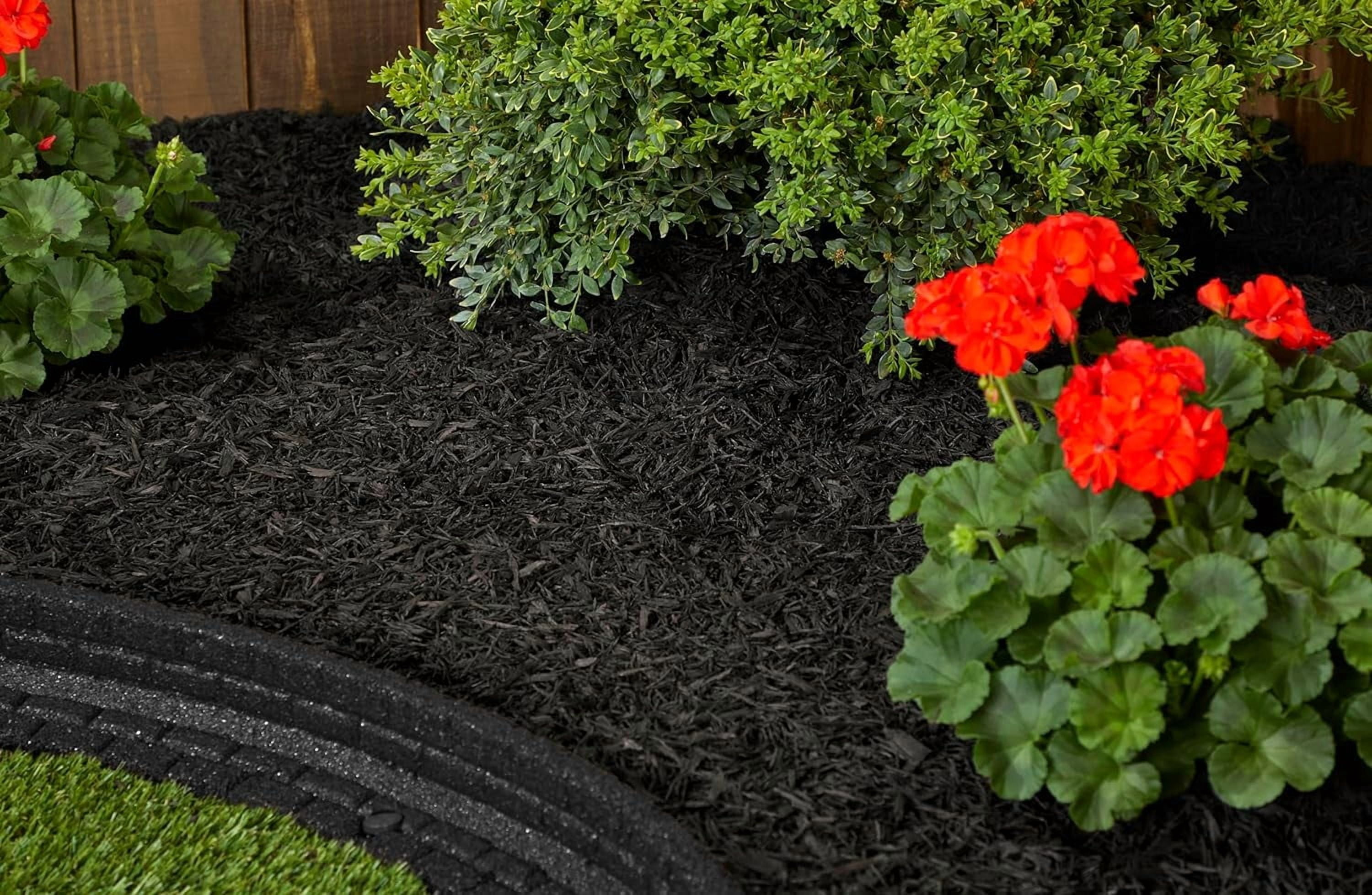 Wjsp Shredded Rubber Mulch 1.5 Cu ft 27 lbs Black for Gardens Lawns Landscaping Playgrounds