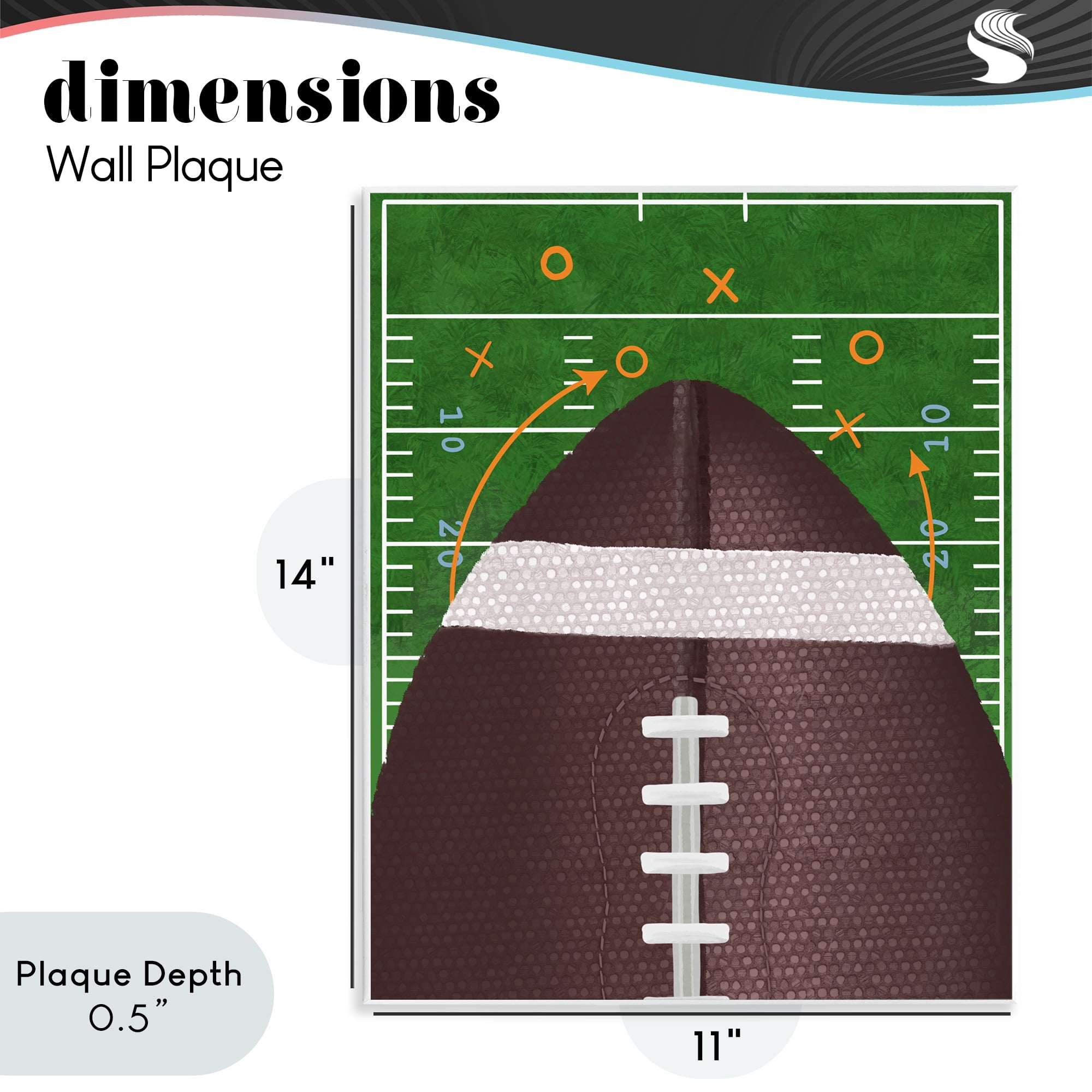 Stupell Industries Football Field Tactics Wall Plaque Art, design by Jennifer Stith