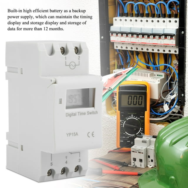 Interruptor De Temporizador LCD LCD 16A 16A, Interruptor De Temporaliz Con Respaldo De Batería Para Luces, Equipos Hidropónicos, Fácil De USAR, AC110V/DC24V