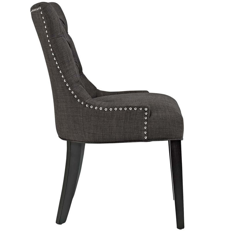 Modway Regent 20.5" Tufted Fabric and Solid Wood Dining Chair in Brown