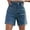 Blue, variant on Ovticza Women's High Waist Denim Shorts Straight Leg Raw Hem Jean Shorts Summer Hot Pants with Pockets Gray M