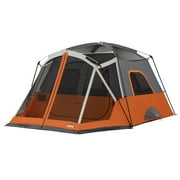 CORE 10 x 9 6 Person Straight Wall Cabin Camping Tent with Screen Room, 24lbs