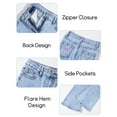 thumbnail image 6 of Happy Cherry Girl's Jeans Bell Bottom Kids Flare Leg Denim Pants Teen Slim Denim Pants Mid Waisted Trousers with Pockets 9-10 Years, 6 of 7