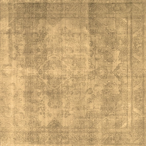 Ahgly Company Indoor Square Persian Brown Traditional Area Rugs, 3' Square