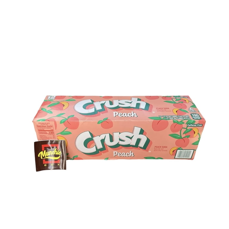 NJHF Crush Soda, Peach, 12 Pack, 12 Oz Cans, Fruity Flavor