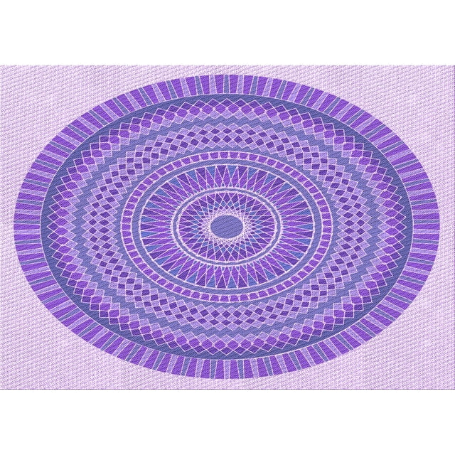 Ahgly Tapis Rectangulaire Lavable en Machine Intérieur Transitionnel Aztech Violet, 6 Pieds x 9 Pieds