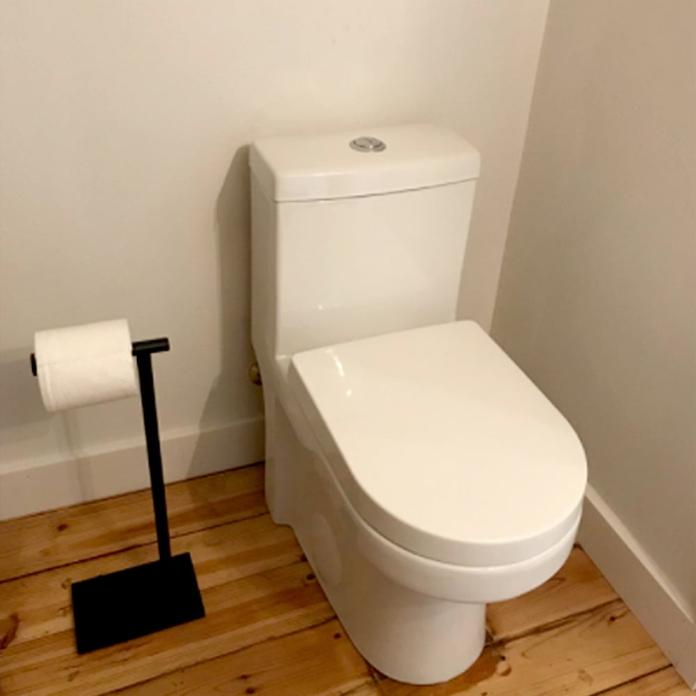 HOROW Small Toilet One Piece Short Compact Bathroom Tiny Mini Commode Water Closet Dual Flush Concealed Trapway