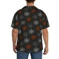 thumbnail image 3 of Lsque Spider Web print Men's Cuban Collar Short Sleeve Shirt Summer Beachwear Casual Button Down Fashionable Vacation Leisure Shirt-XX-Large, 3 of 7