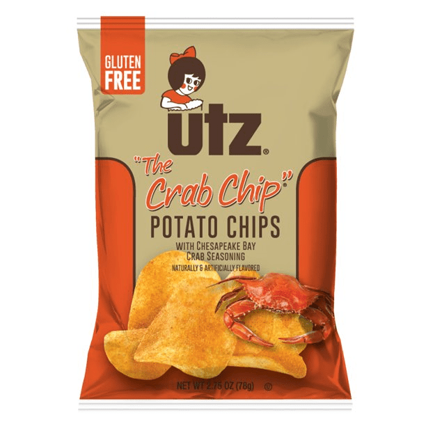Utz Quality Foods Crab Potato Chips, 14 Count Carton Single Serve Bags