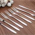 thumbnail image 5 of 10 Pieces Stainless Steel Fruit Fork Cocktail Fork Two Prongs Dessert Cake Forks Mussel Forks Tasting Forks 5.1 Inch for Fruit BBQ Party Gathering Supplies, 5 of 7