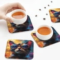 thumbnail image 5 of Kdxio Cool Cat With Sunglasses Funny Coasters,4 Pcs Leather Coasters,Housewarming Gifts,Protect Furniture from Water Marks Scratch and Damage, 5 of 6