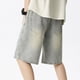 thumbnail image 4 of Pantalones cortos Cagnkofi para hombre, estilo casual de verano, de mezclilla, holgados, estilo Y2K, moda urbana., 4 of 4