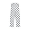 thumbnail image 3 of Ladies Cropped Trousers with Pockets Plaid Casual Capri Pants for Women Cotton Linen Cropped Troysers High Waist Wide Leg Trousers Cuffed Drawstring Elastic Sweatpants Capris Office Work, 3 of 4