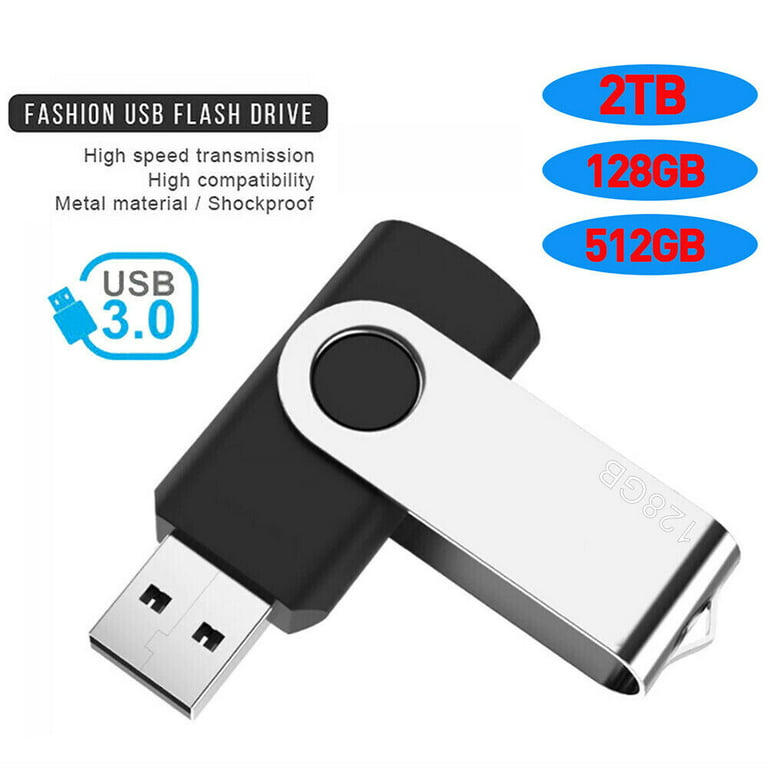 128GB USB 3.0 Stick Memory Stick Rotate Metal Design, High Speed USB Memory  Stick with LED Light, External Data Storage Drive Compatible with