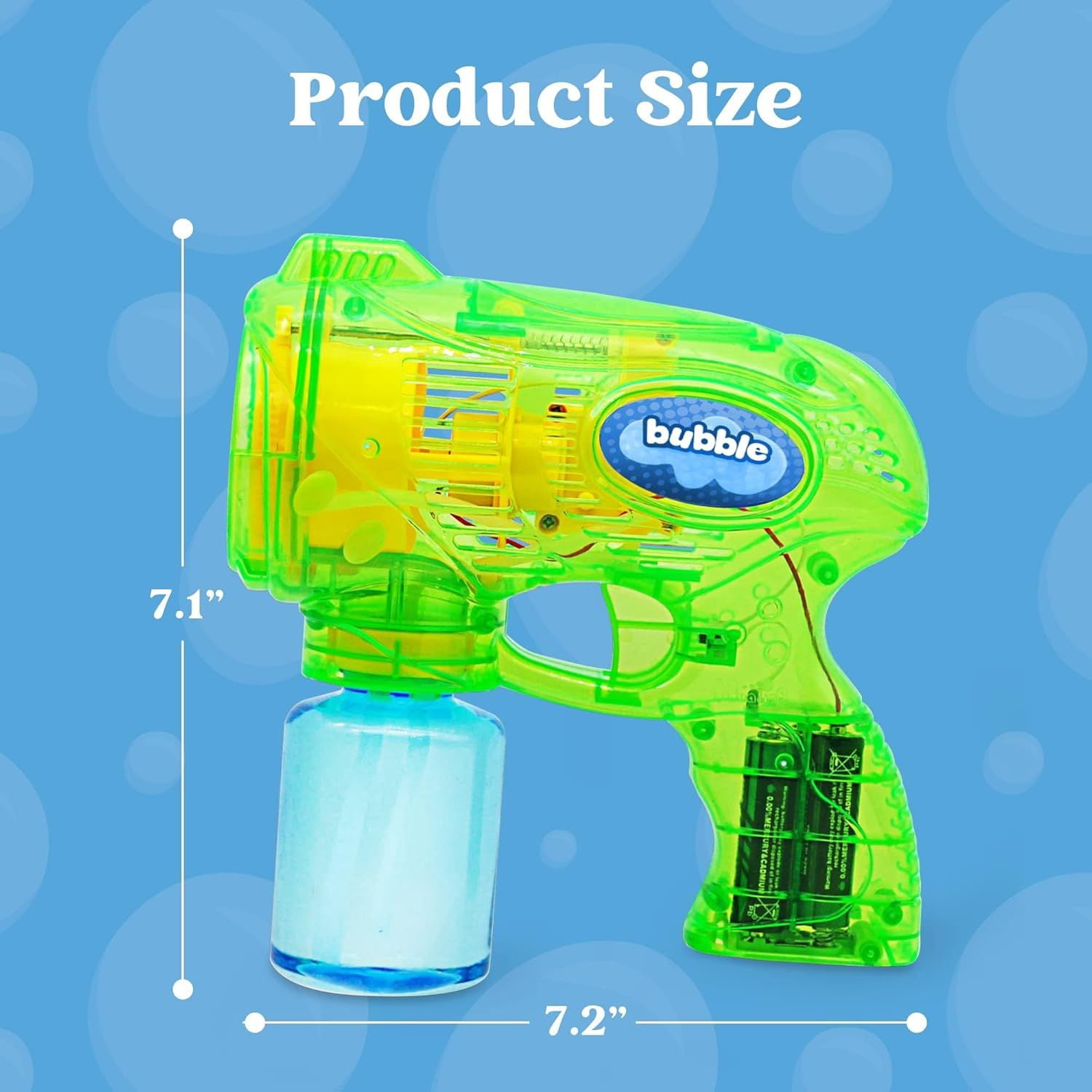 2 Kids Bubble Gun with 2 Bottles Refill Solution, Bubble Machine Gun for Toddlers 1-3 Kids 4-8, Party Favors, Summer Toy, Outdoors, Easter, Birthday Gift