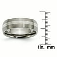 thumbnail image 3 of Titanium Grooved 7mm Sterling Silver Inlay Brushed/Polished Band, 3 of 7