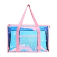 thumbnail image 2 of Colorful Clear Beach Bag for Women, Waterproof Sandproof Jelly Tote with Zipper, Large Spacious Pool Bag, Travel Tote for Beach Vacation Swimming, Stylish Durable Summer Tote Pink, 2 of 6
