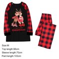 thumbnail image 4 of Conjuntos de pijamas familiares a juego TIMIFIS Pijamas navideños con camiseta de manga larga con ciervo y pantalones a cuadros Ropa de estar por casa para, 4 of 5