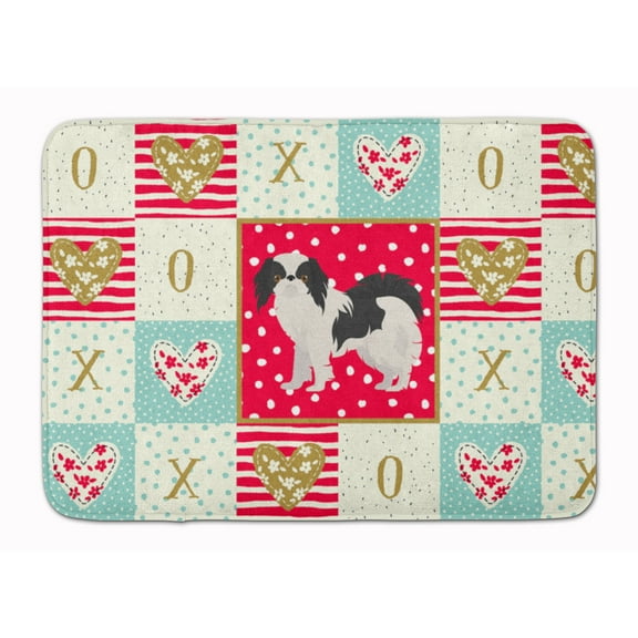 Japanese Chin 2 Love Machine Washable Memory Foam Mat Red