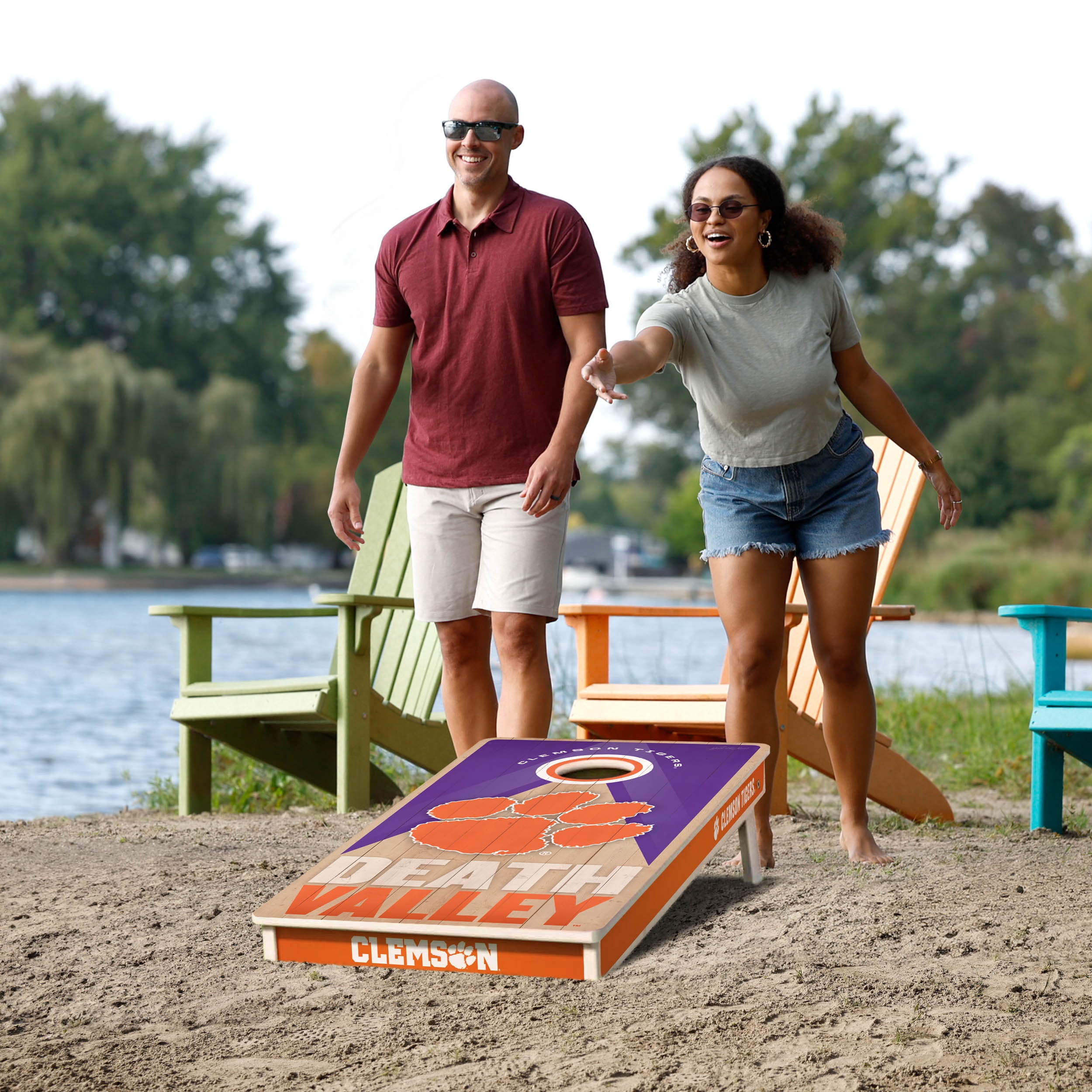 YouTheFan NCAA Clemson Tigers 2X4 Slogan Series Cornhole NO BAGS