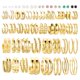 thumbnail image 1 of Set de pendientes Faxhion Gold Hoop, 46 pares, para mujer, con perla, 1 of 5