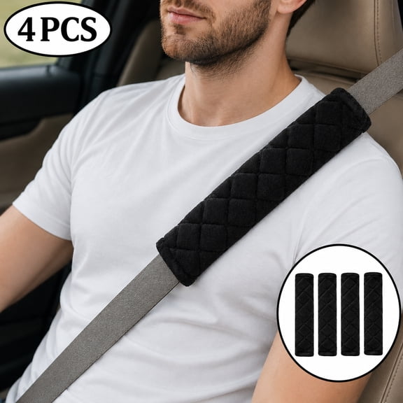4 Pack Extra Long Seat Belt Covers - Super Soft Shoulder Strap Pads for Car, Universal Fit for Most Vehicles, Comfortable Neck & Shoulder Protection