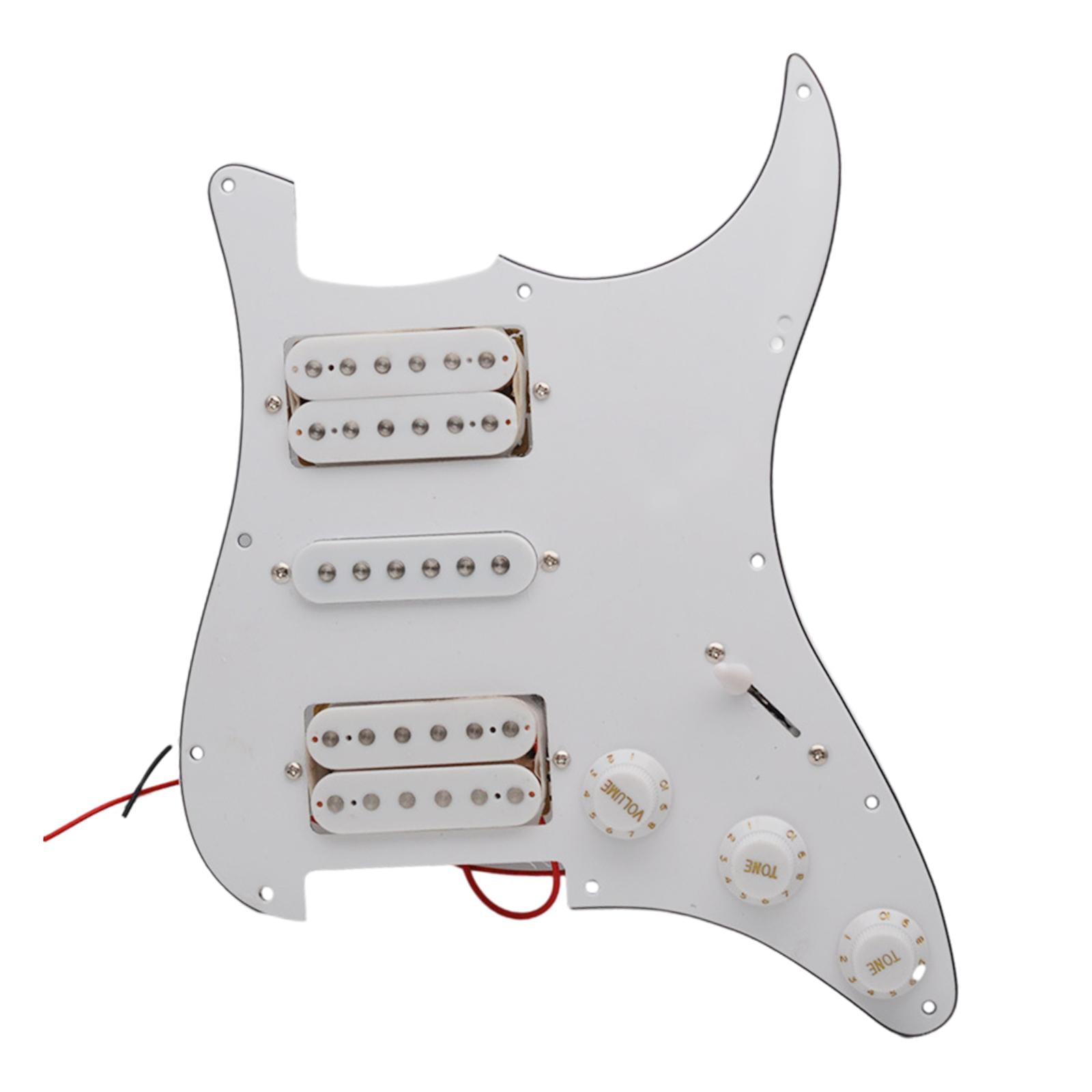 LeeQinersw Guitar Pickguard 11 Hole Modern Metal Professional Multifunction Prewired Loaded HSH white