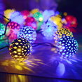 thumbnail image 1 of Cadena de luces solares: cadena de luces de 15 pies, 20 luces LED solares marroquíes para festivales en el jardín, 1 of 5