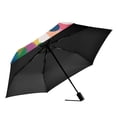 thumbnail image 2 of FORMRS Travel Umbrella Folding Auto Open Close Windproof Rain UV Protection, Dark Colorful Circles, 2 of 8