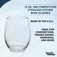 thumbnail image 3 of Stemless Wine Glasses by ARC Perfection 15 oz. Set of 10, Bulk Pack - Restaurant Glassware, Perfect for Red Wine, White Wine, Cocktails - Clear, 3 of 5