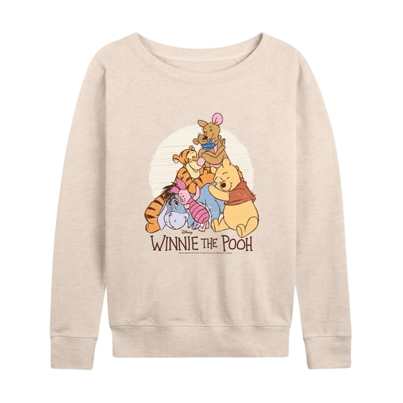 Winnie the Pooh - Scribble Group Hug - Women's French Terry Long Sleeve Pullover