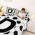 thumbnail image 4 of Erosebridal Letter D Soccer Ball Pattern Print Full Size Sheets, Sports Monogram Bed Sheets for Kids Boys and Girls, 1 Flat Sheet, 1 Fitted Sheet and 2 Pillowcases, 4 of 6