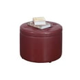 thumbnail image 2 of Convenience Concepts Designs4Comfort Round Shoe Ottoman, Burgandy, 2 of 4