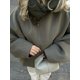thumbnail image 5 of Chaquetas con capucha acolchadas y sueltas para mujer, abrigo corto de manga larga con cremallera y cordón en el dobladillo, ropa de vestir informal, 2024, 5 of 5