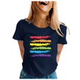 thumbnail image 5 of TINZ T-Shirt à Col Rond Imprimé Lettre Manches Courtes Col Rond T-Shirts pour Femmes Pack Ample Décontracté T-Shirt Cheer Manches Longues Pack T-Shirt Spandex T-Shirts pour Femmes, 5 of 5